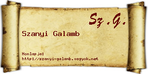 Szanyi Galamb névjegykártya